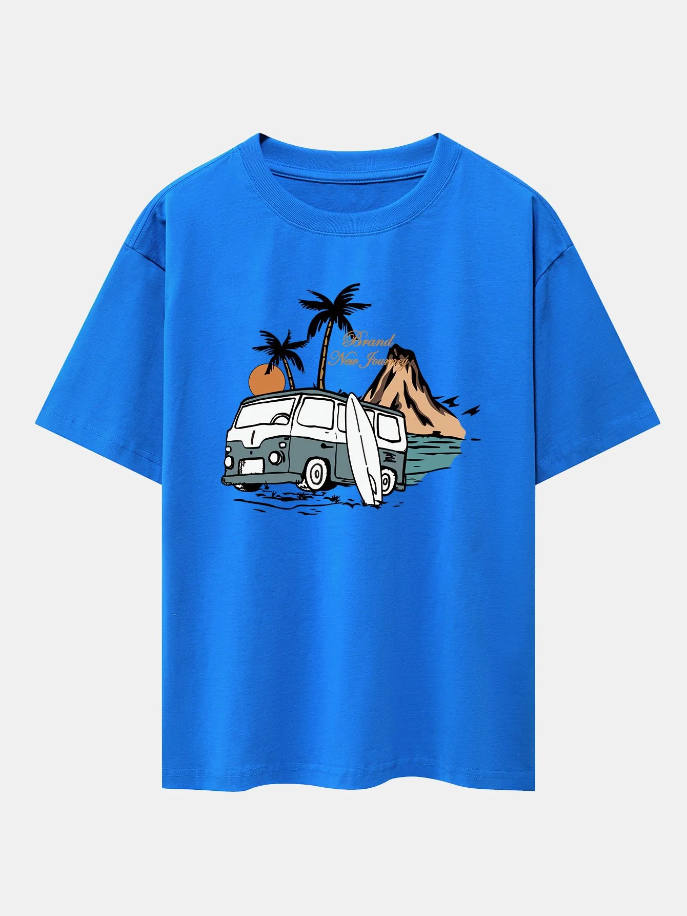 Car Island Print Drop Shoulder Oversize T-Shirt - Image 6