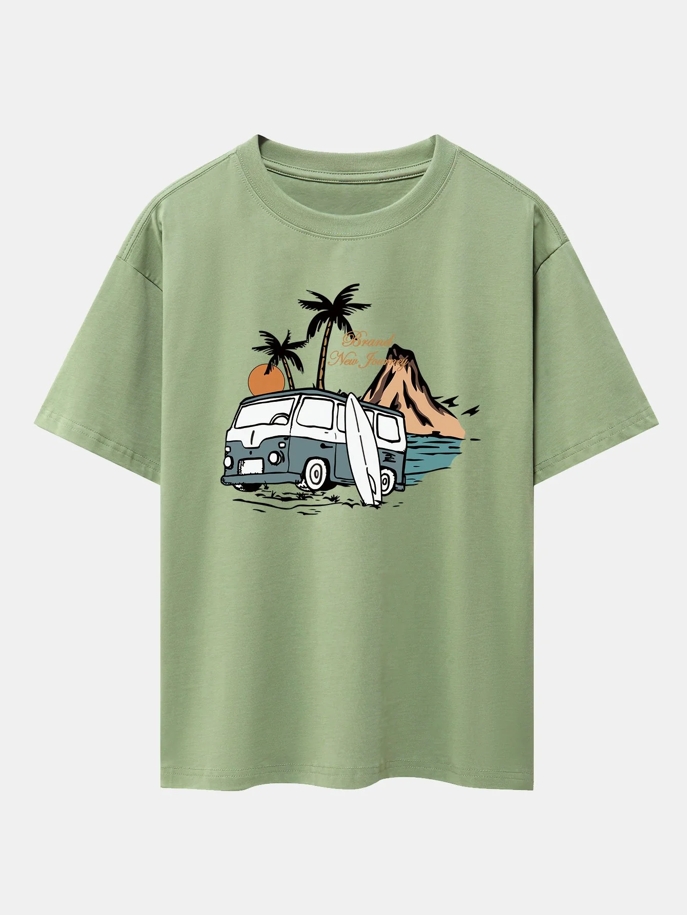 Car Island Print Drop Shoulder Oversize T-Shirt - Image 7