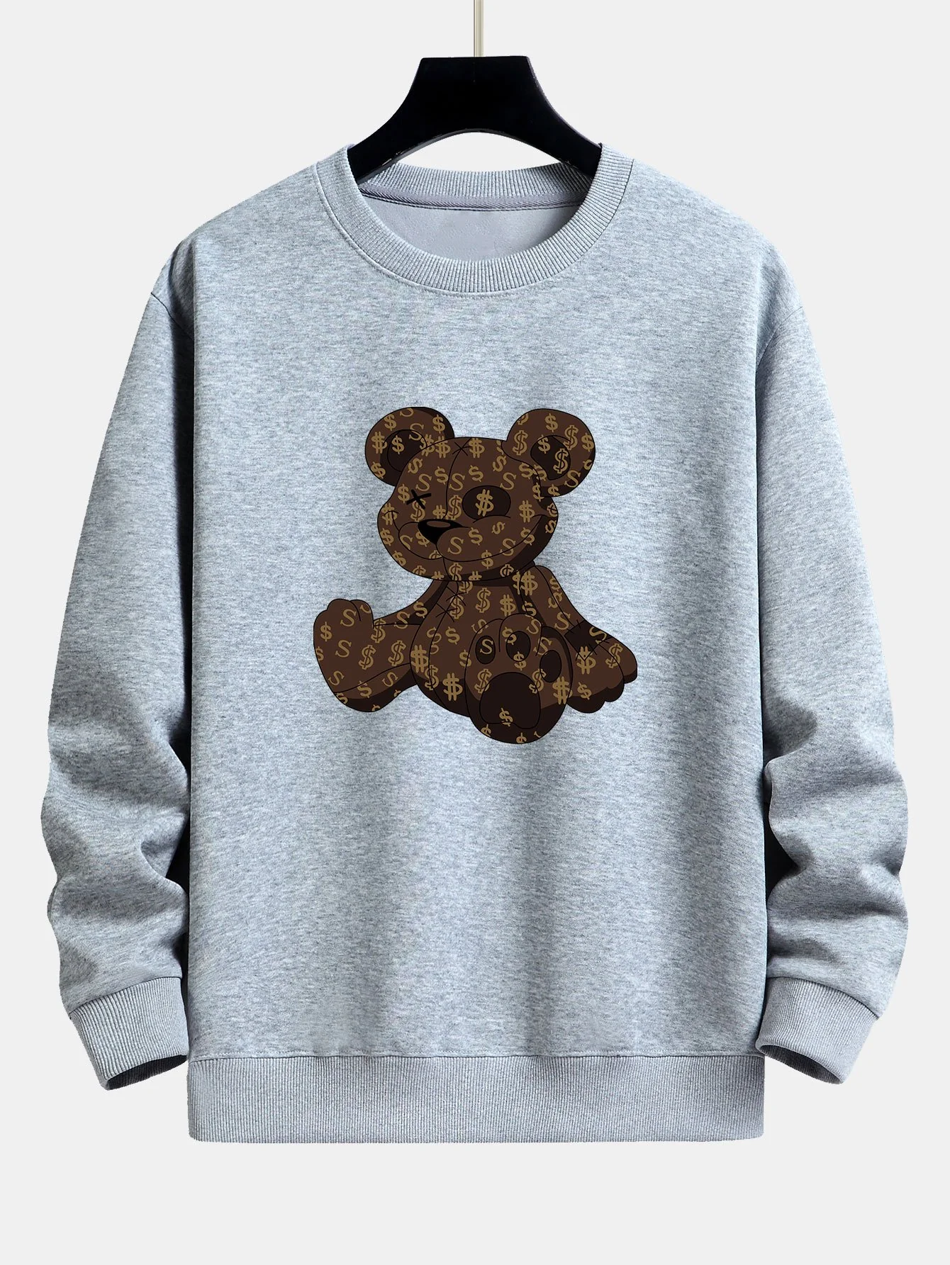 Cartoon-Bären-Print Relaxed Fit Sweatshirt - Image 5