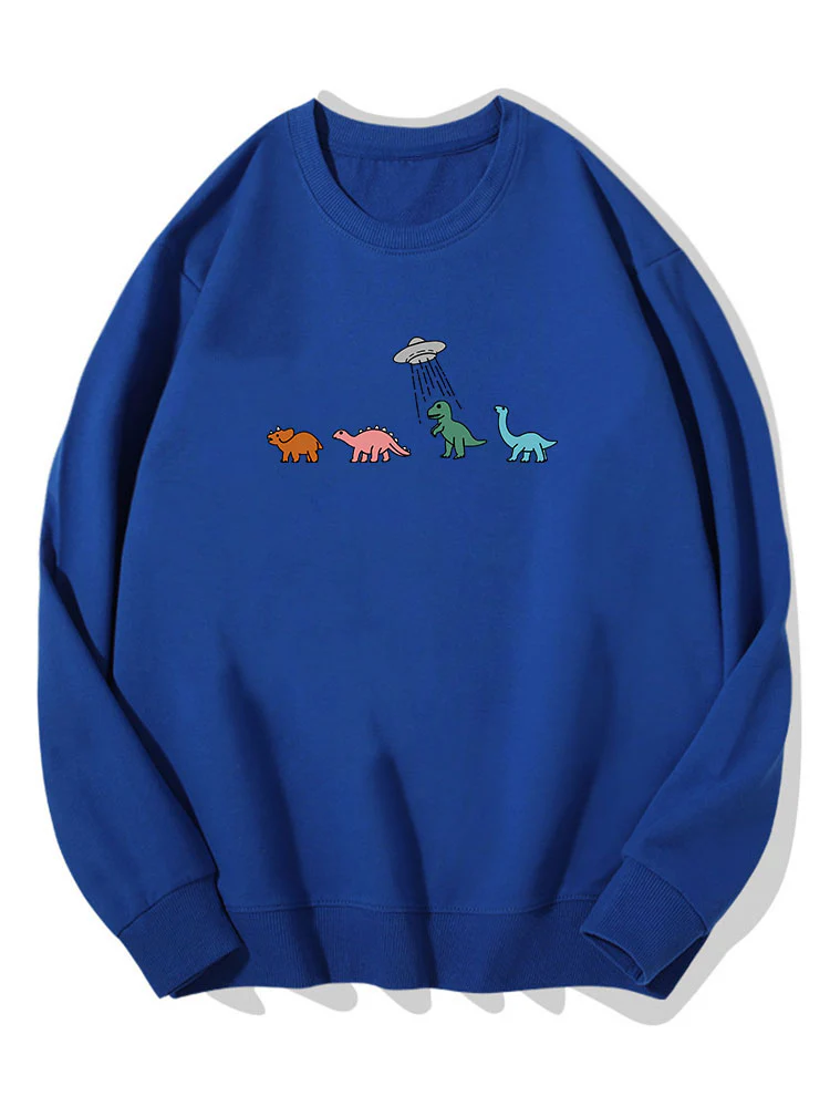 Cartoon Dinosaurier Druck Baumwoll Sweatshirt - Image 9