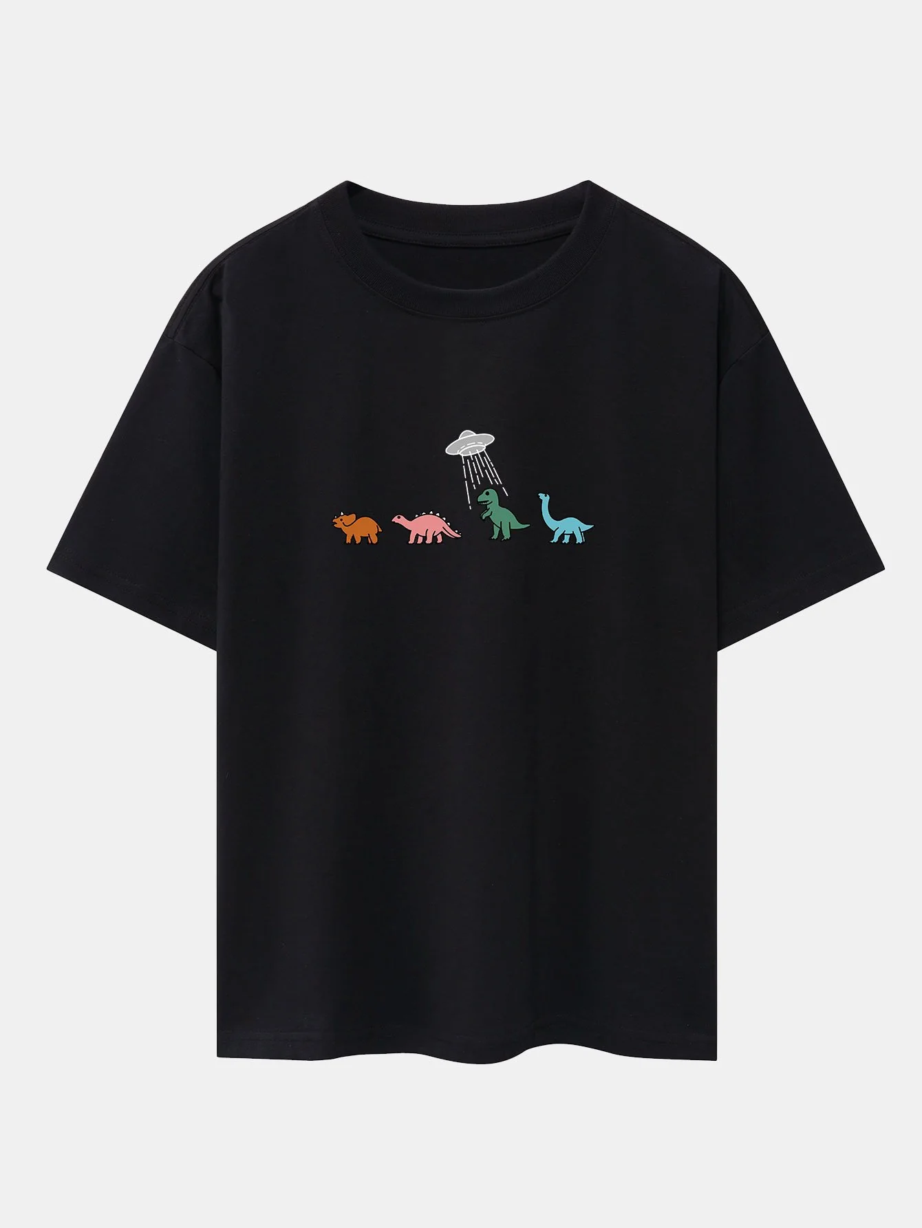 Cartoon Dinosaurier Druck Schwergewicht Übergröße T-Shirt - Image 5