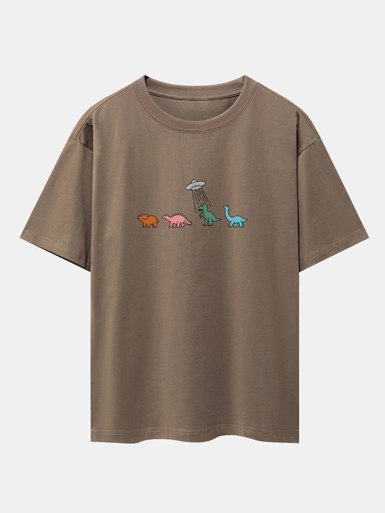 Cartoon Dinosaurier Druck Schwergewicht Übergröße T-Shirt - Image 7