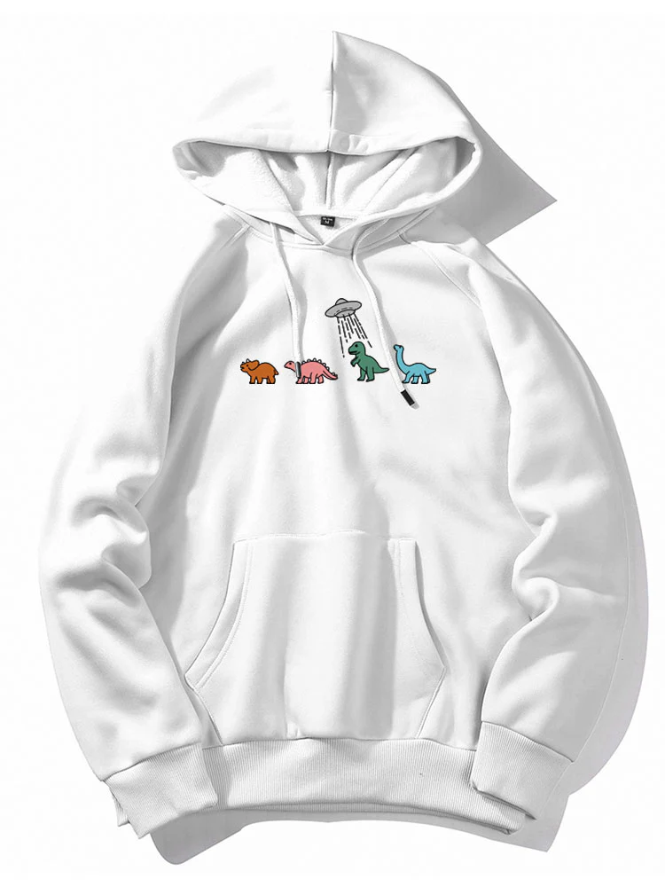 Cartoon Dinosaurier Druck Hoodie - Image 2