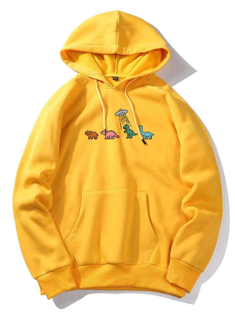 Cartoon Dinosaurier Druck Hoodie - Image 3