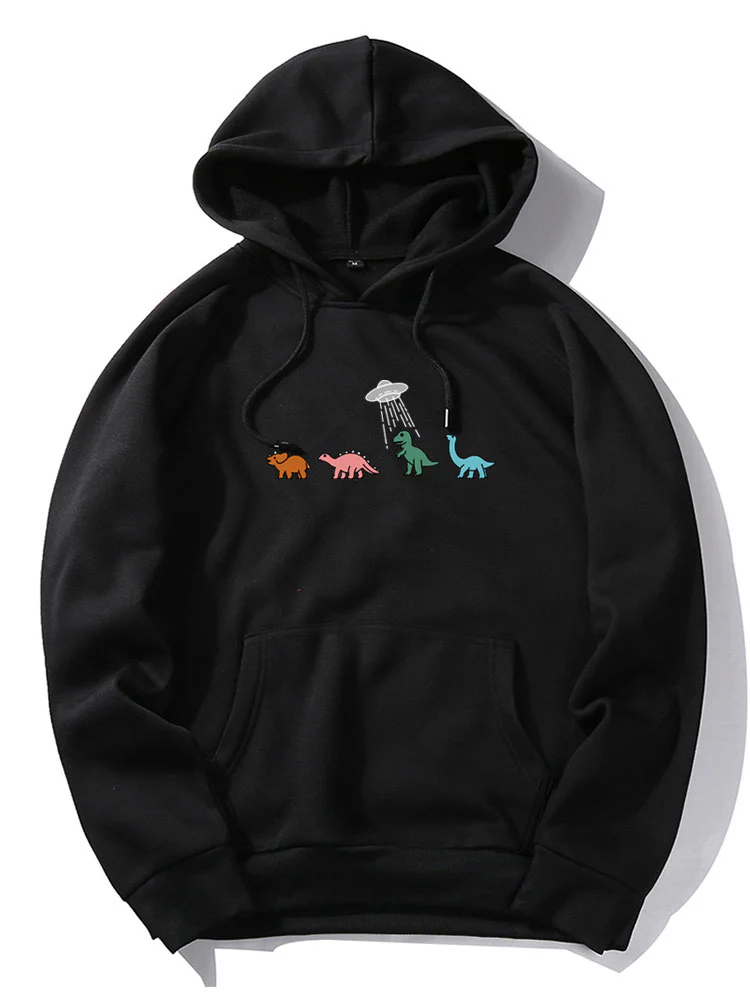 Cartoon Dinosaurier Druck Hoodie - Image 6