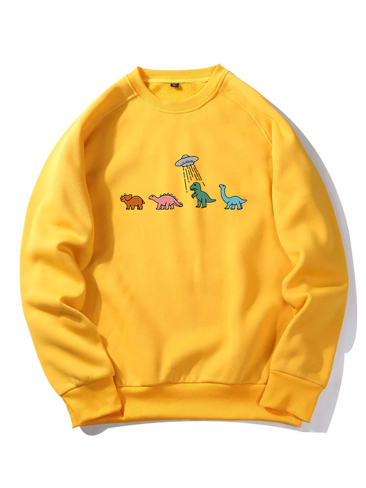 Cartoon Dinosaurier Druck Raglanärmel Sweatshirt - Image 3