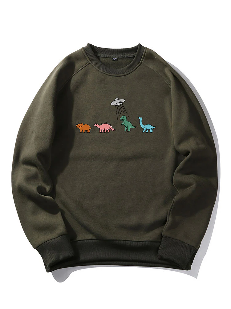 Cartoon Dinosaurier Druck Raglanärmel Sweatshirt - Image 4