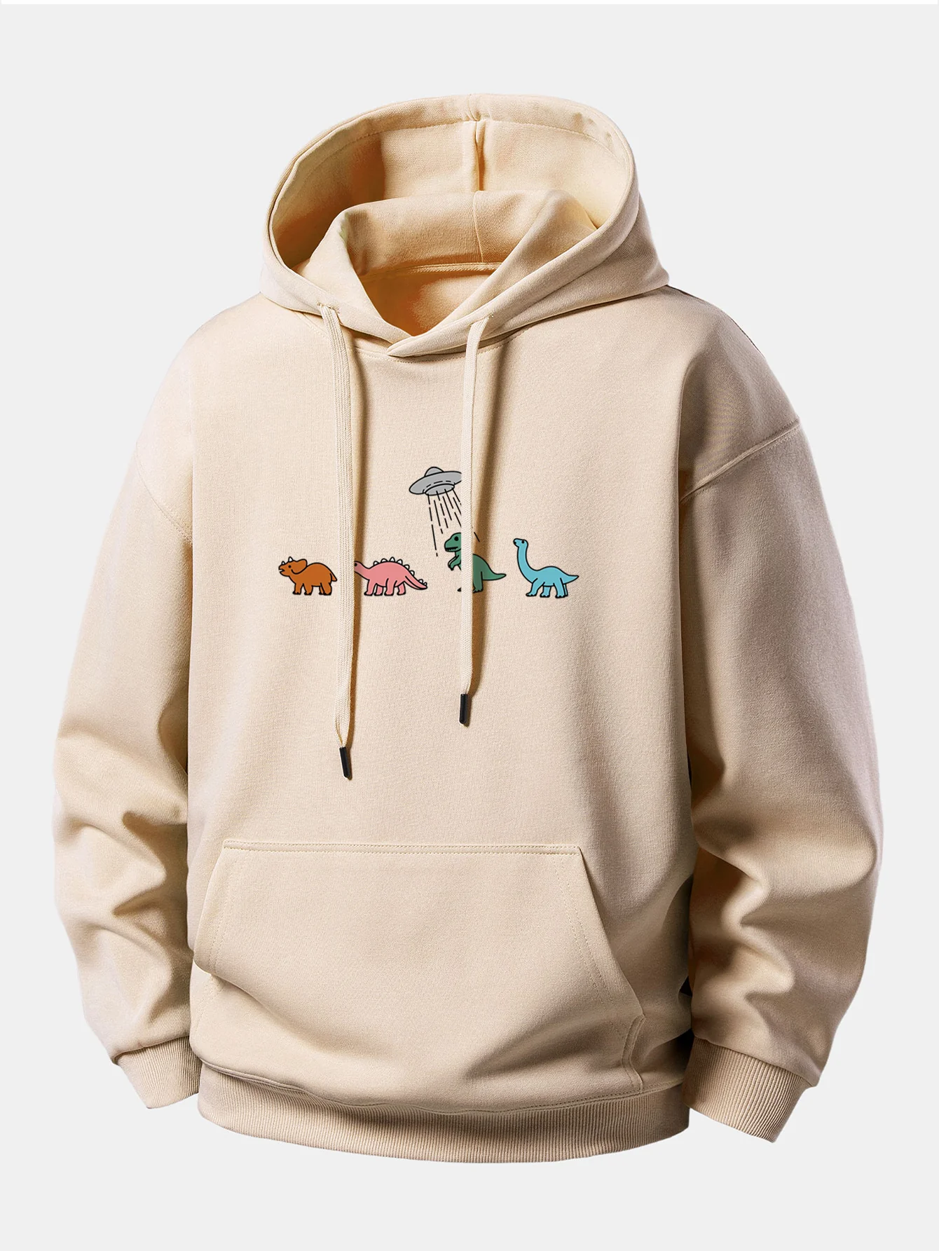 Cartoon Dinosaur Print Relax Fit Hoodie - Image 2