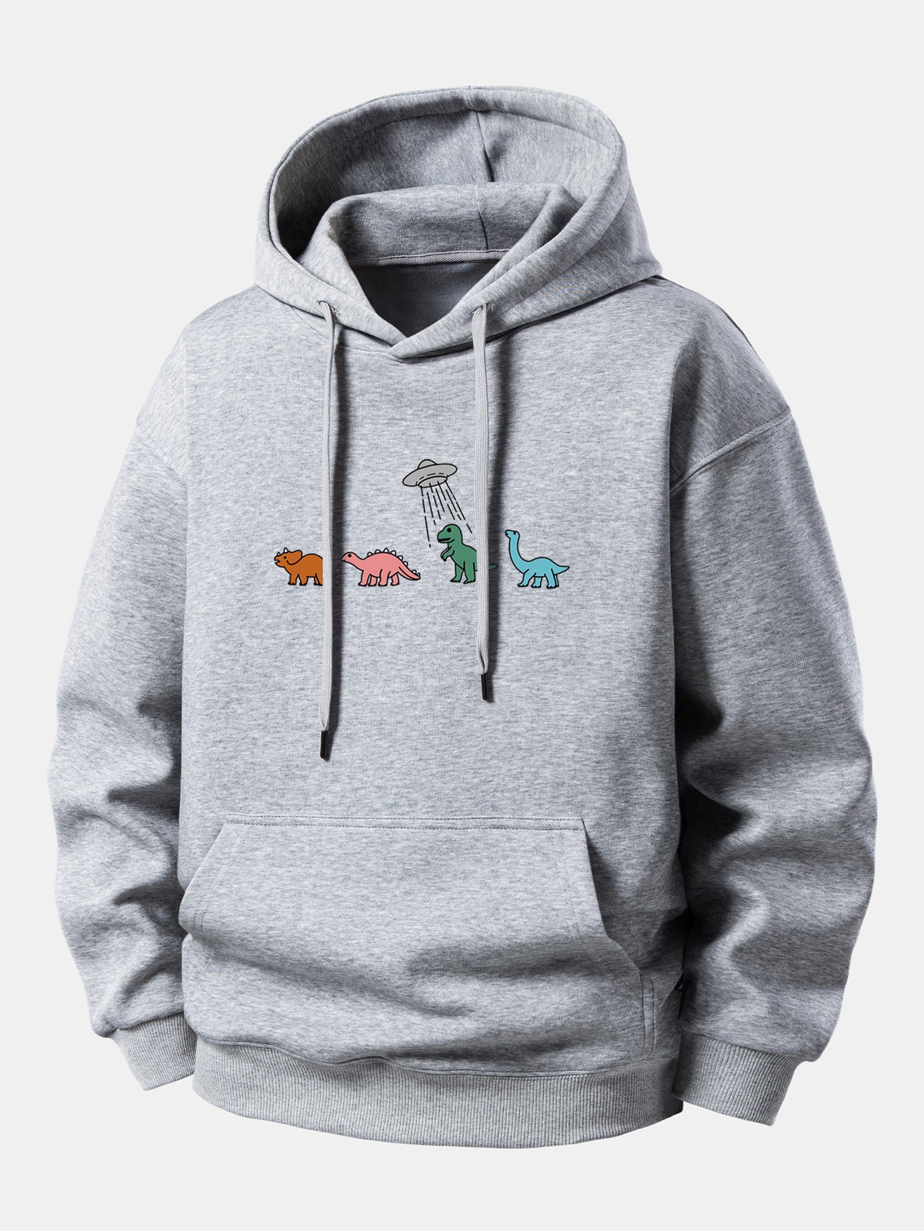 Cartoon Dinosaur Print Relax Fit Hoodie - Image 5