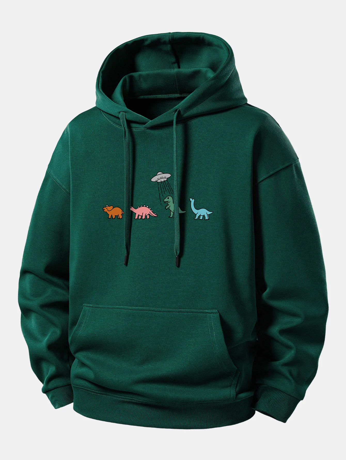 Cartoon Dinosaur Print Relax Fit Hoodie - Image 7