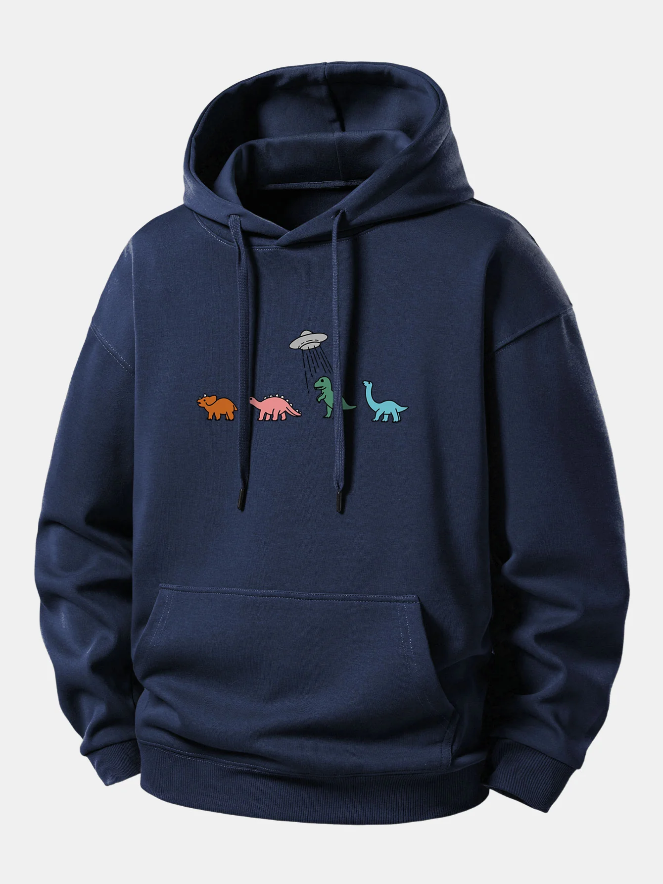 Cartoon Dinosaur Print Relax Fit Hoodie - Image 9