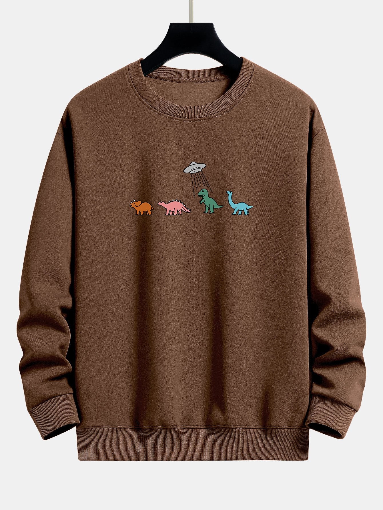 Cartoon Dinosaurier Druck Relaxed Fit Sweatshirt - Image 7