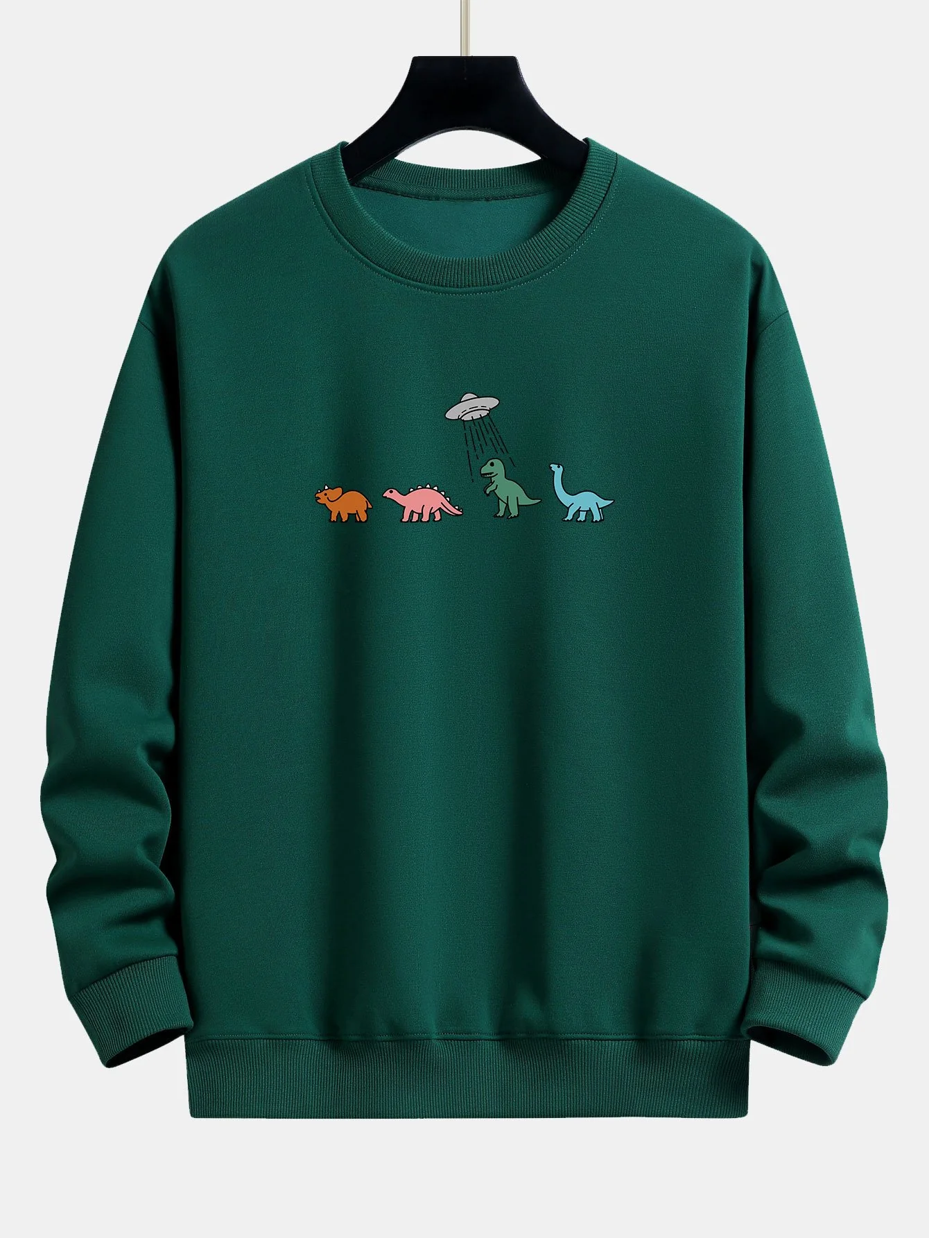 Cartoon Dinosaurier Druck Relaxed Fit Sweatshirt - Image 8