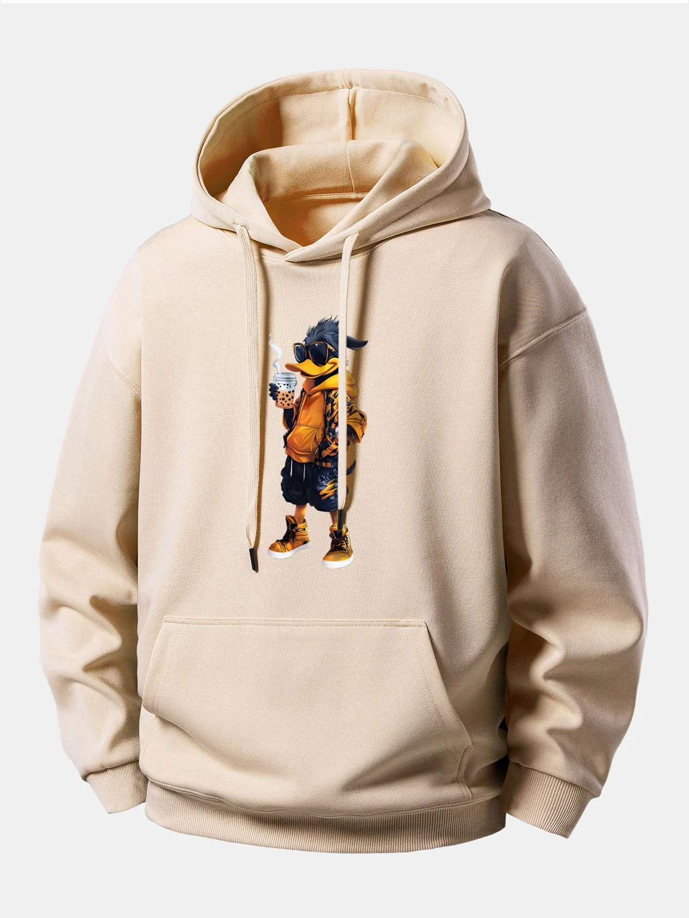 Cartoon Duck Print Relax Fit Hoodie - Image 2