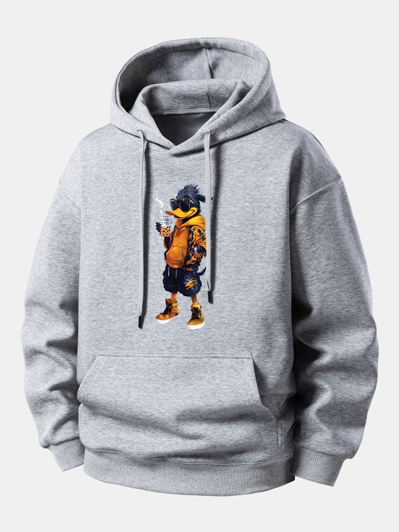 Cartoon Duck Print Relax Fit Hoodie - Image 5