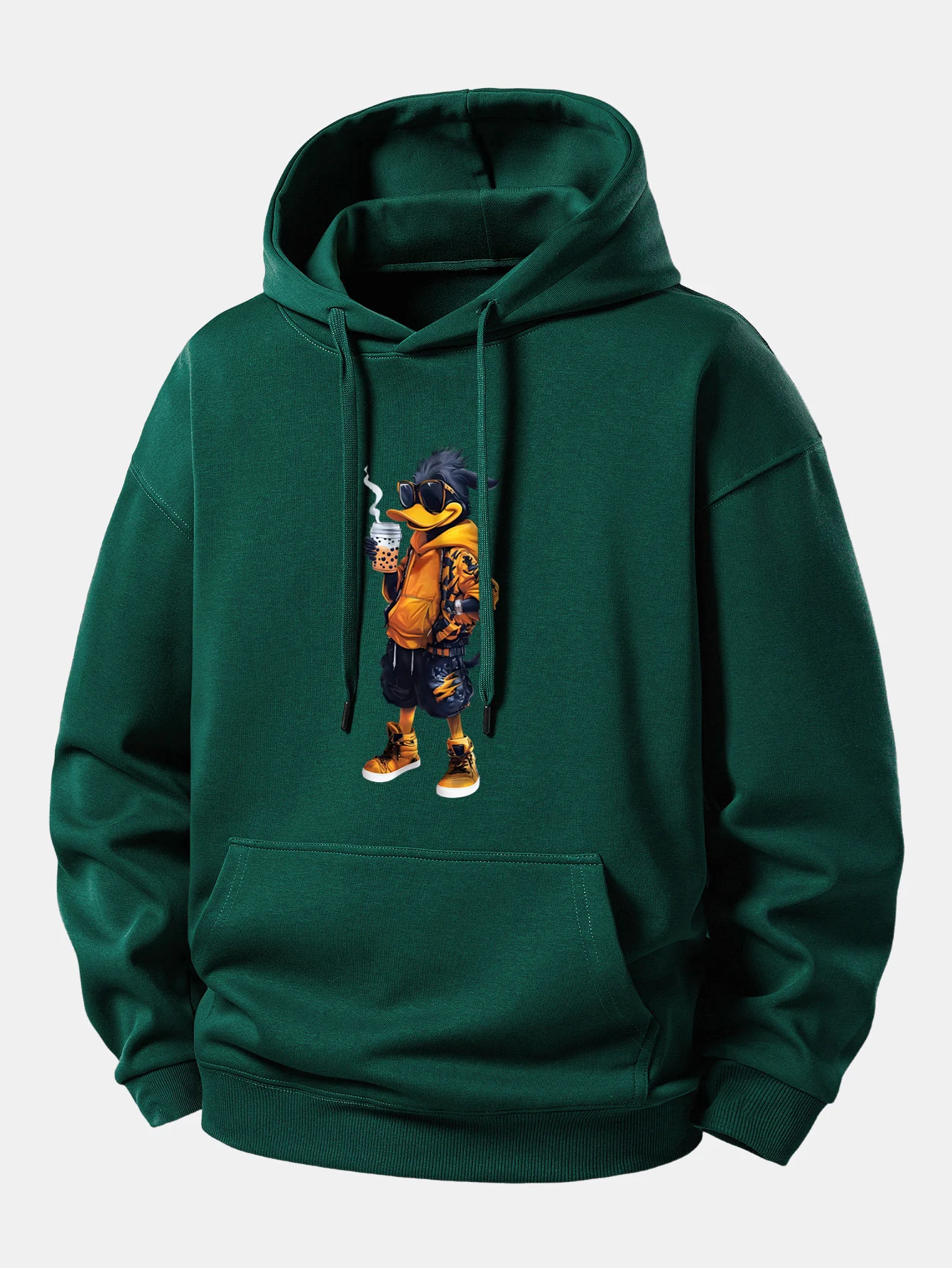 Cartoon Duck Print Relax Fit Hoodie - Image 7