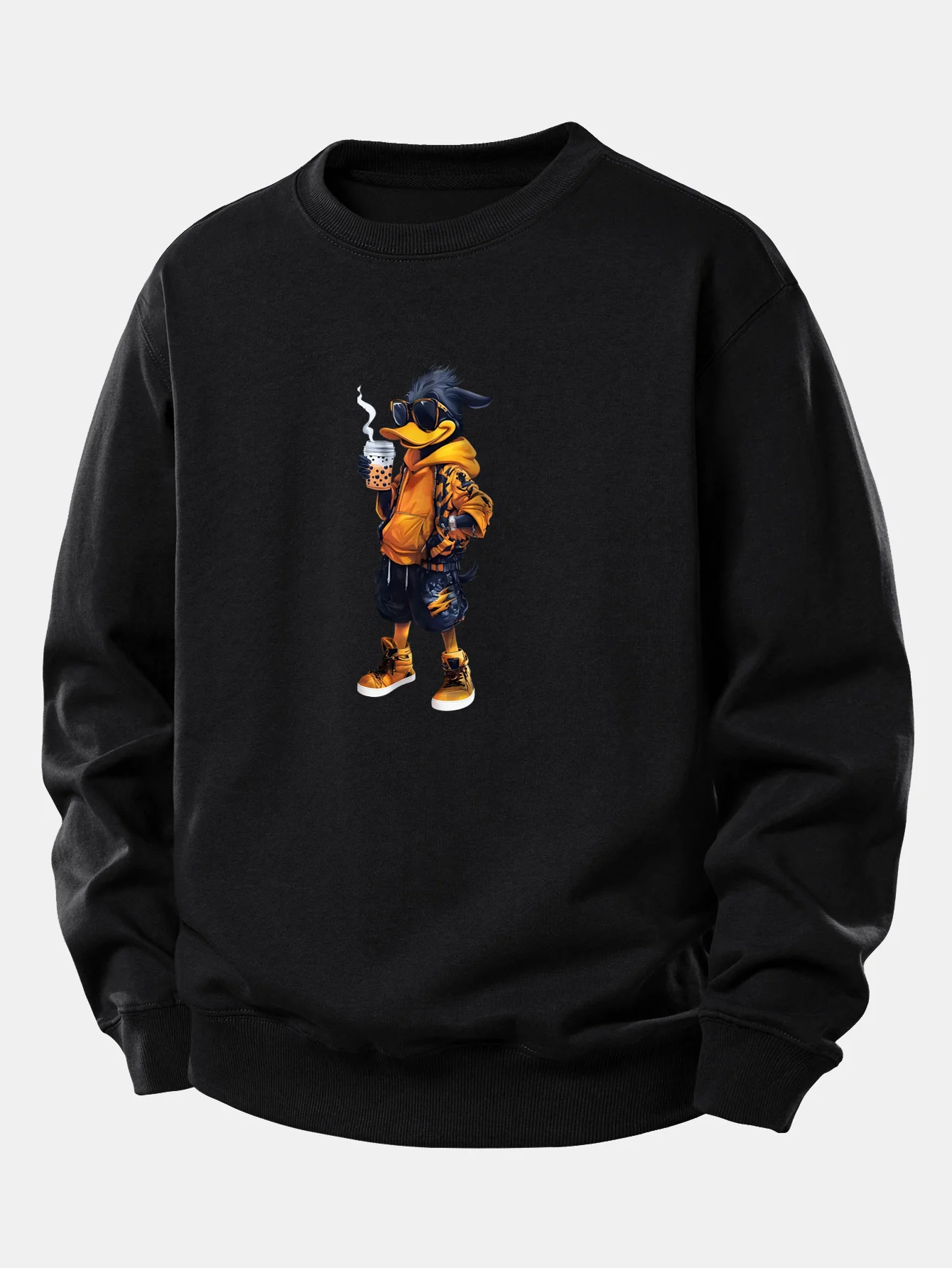 Cartoon Duck Print Relax Fit Sweatshirt