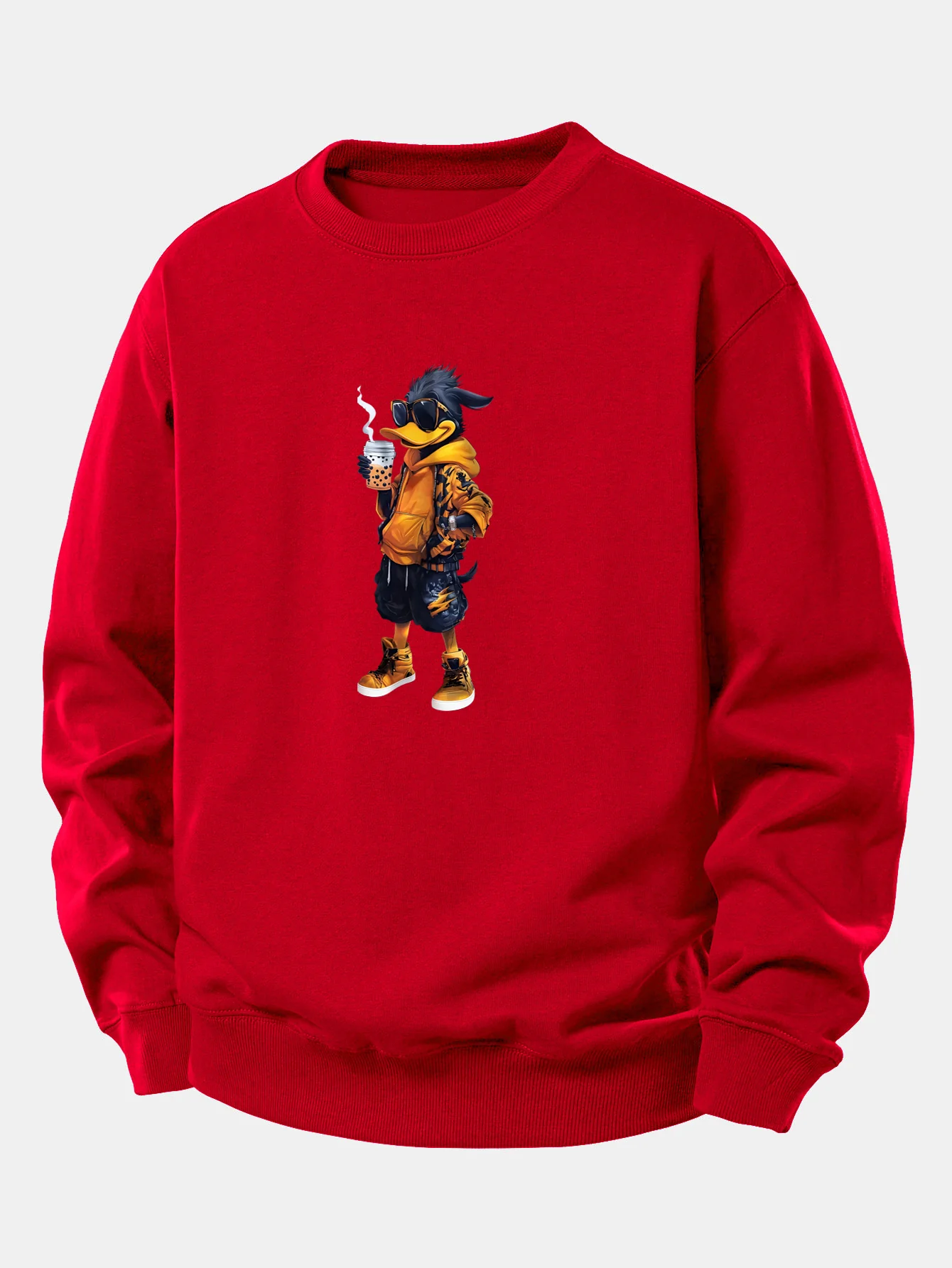 Cartoon Duck Print Relax Fit Sweatshirt - Image 10