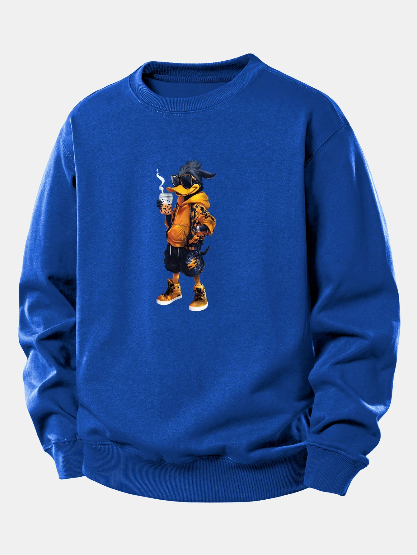 Cartoon Duck Print Relax Fit Sweatshirt - Image 11