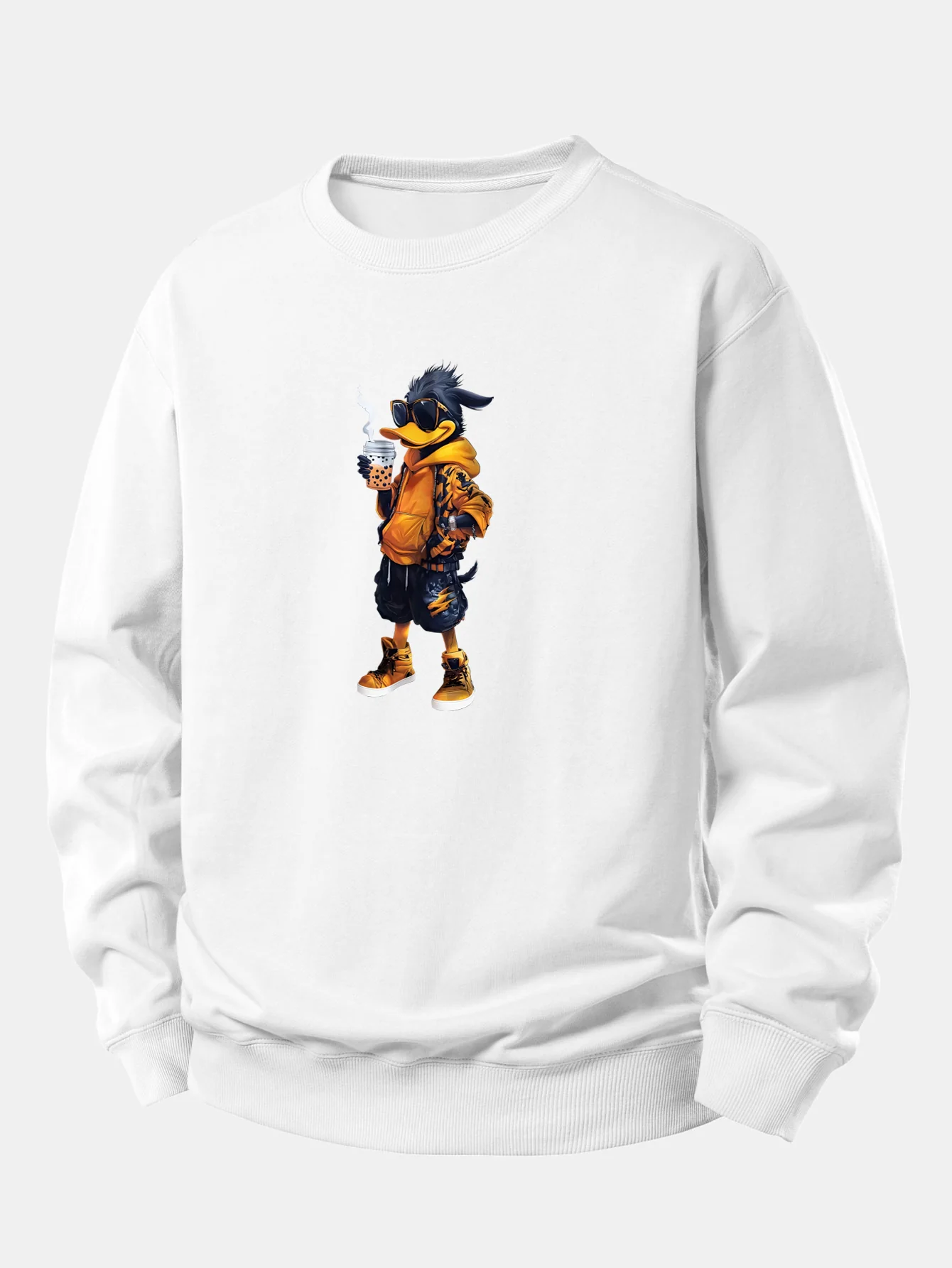Cartoon Duck Print Relax Fit Sweatshirt - Image 2