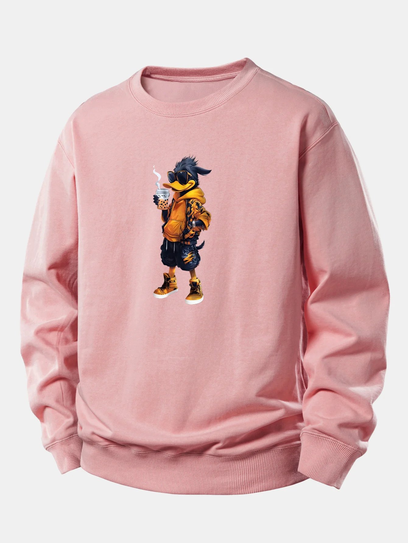 Cartoon Duck Print Relax Fit Sweatshirt - Image 3