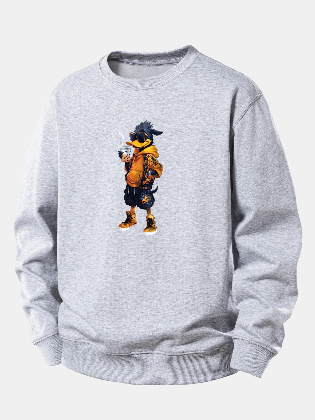 Cartoon Duck Print Relax Fit Sweatshirt - Image 5