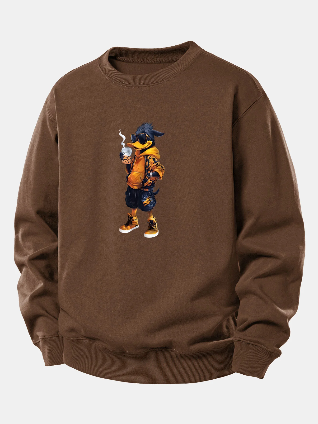 Cartoon Duck Print Relax Fit Sweatshirt - Image 8