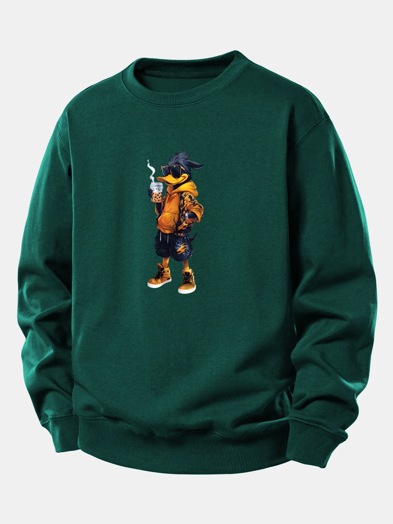 Cartoon Duck Print Relax Fit Sweatshirt - Image 9