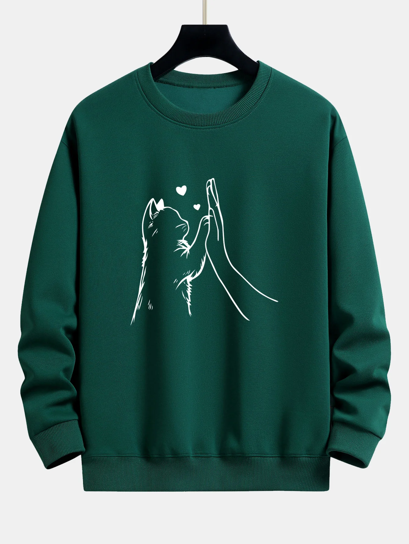 Katze High-Five Druck Locker sitzendes Sweatshirt - Image 9