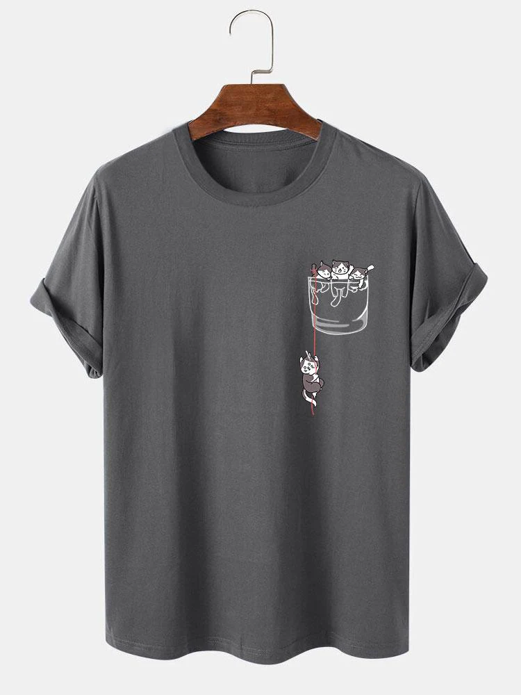 Katze In Tasche Druck T-Shirt - Image 2