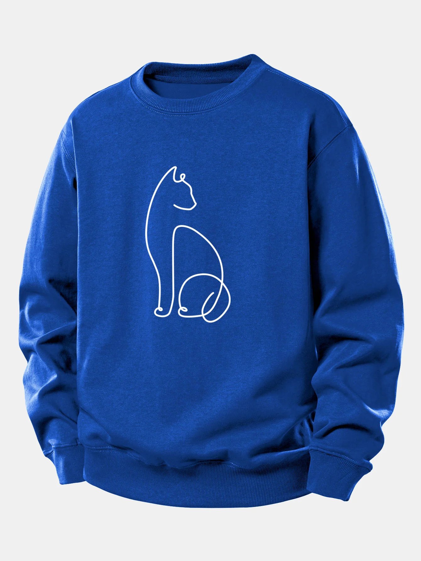 Cat Line Print Relax Fit Sweatshirt - Image 11
