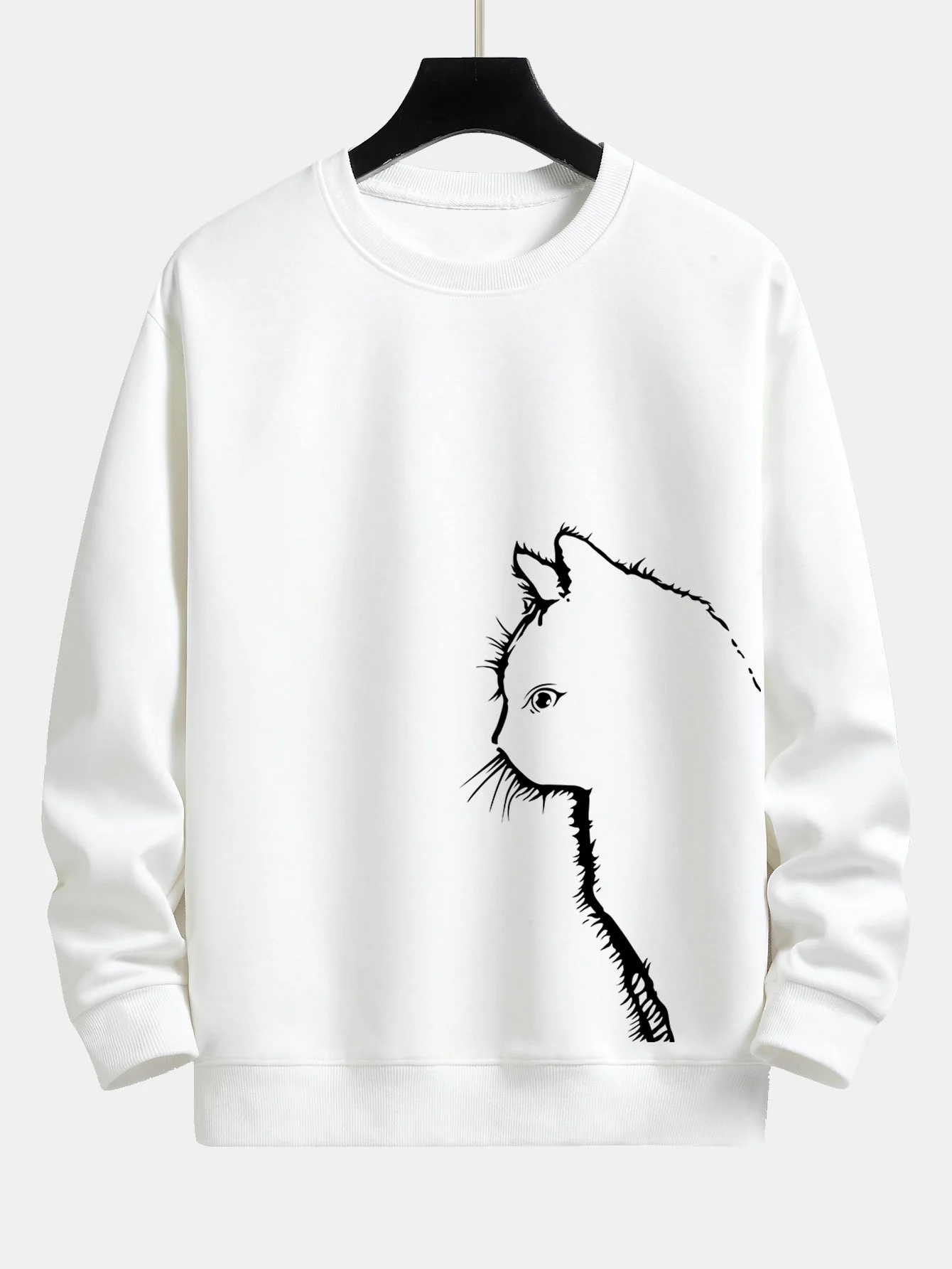 Katze Silhouette Druck Relax Fit Sweatshirt - Image 2