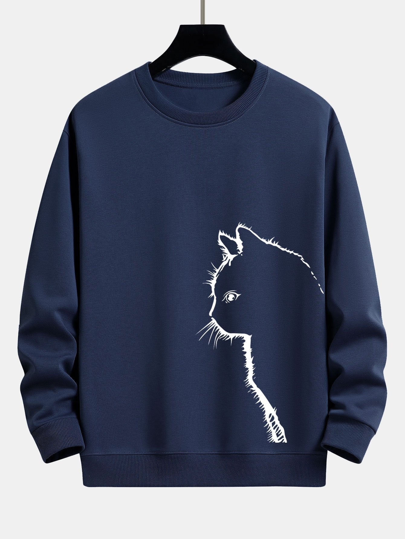 Katze Silhouette Druck Relax Fit Sweatshirt - Image 3