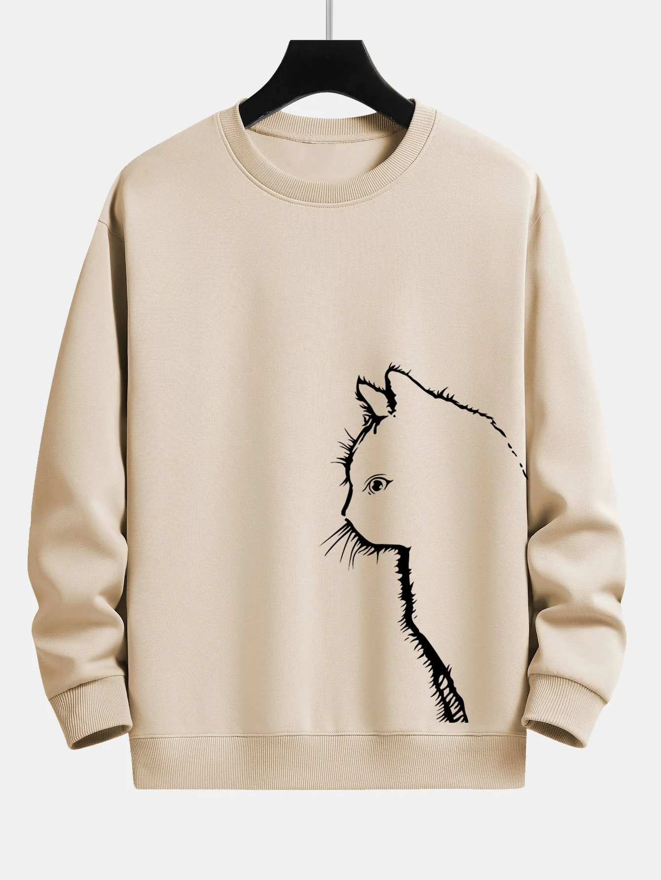 Katze Silhouette Druck Relax Fit Sweatshirt - Image 4