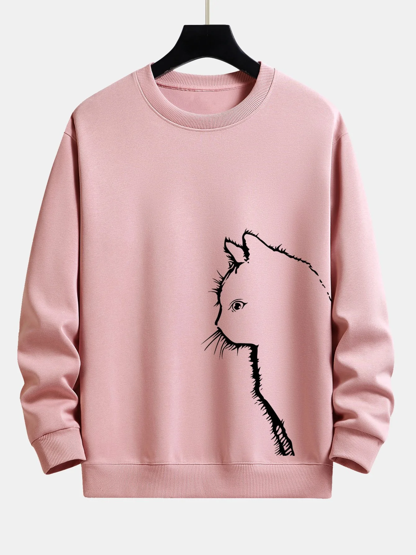 Katze Silhouette Druck Relax Fit Sweatshirt - Image 5