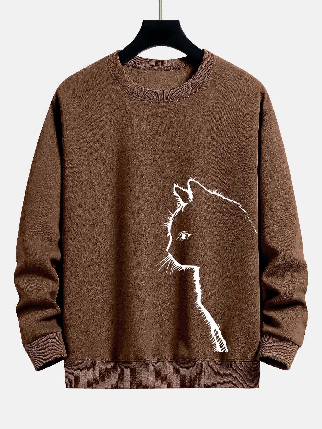 Katze Silhouette Druck Relax Fit Sweatshirt - Image 6