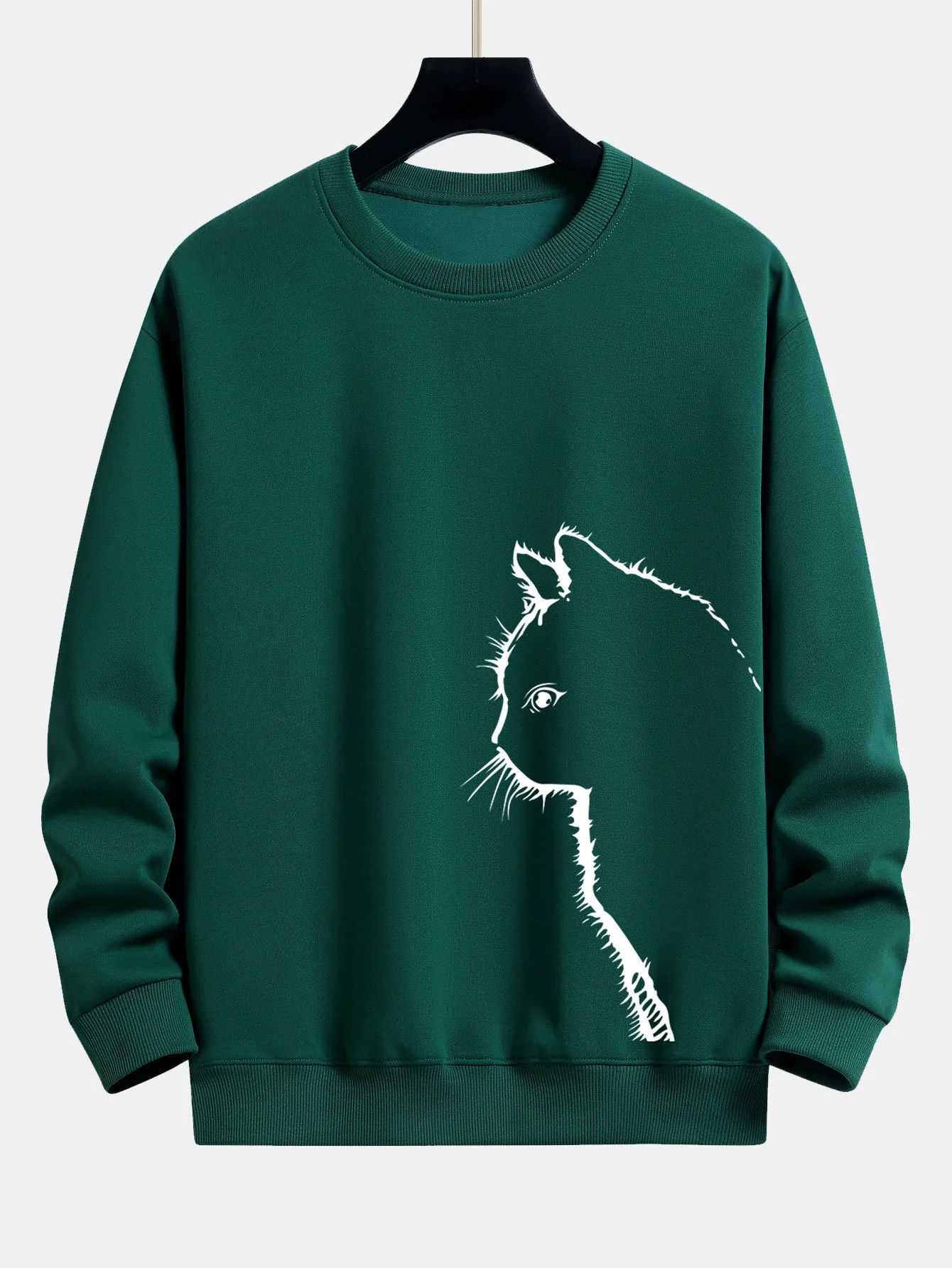 Katze Silhouette Druck Relax Fit Sweatshirt - Image 7