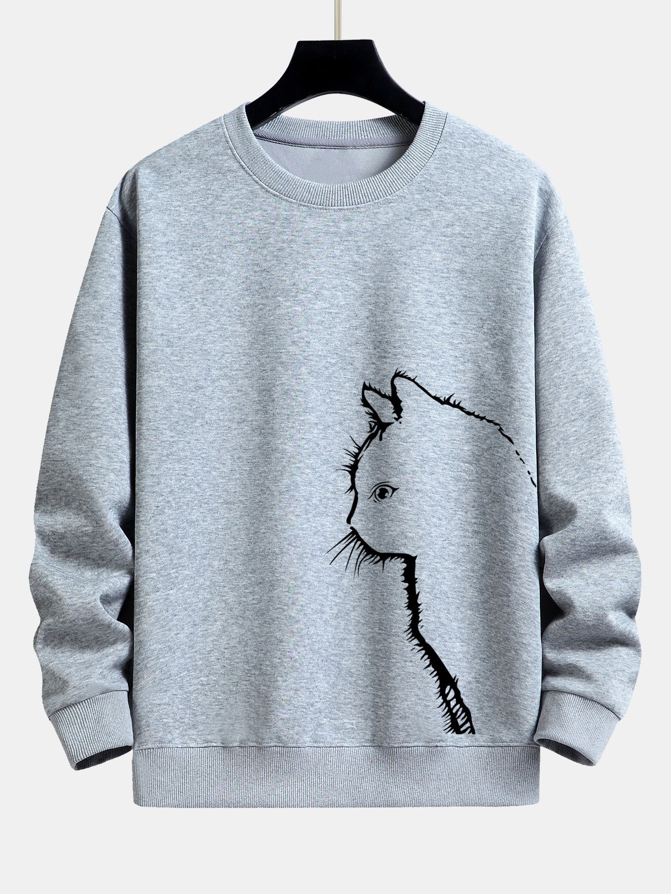 Katze Silhouette Druck Relax Fit Sweatshirt - Image 8