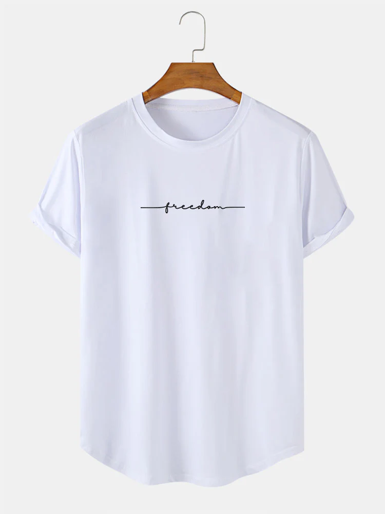 Charakterdruck Bogen Saum T-Shirt - Image 2