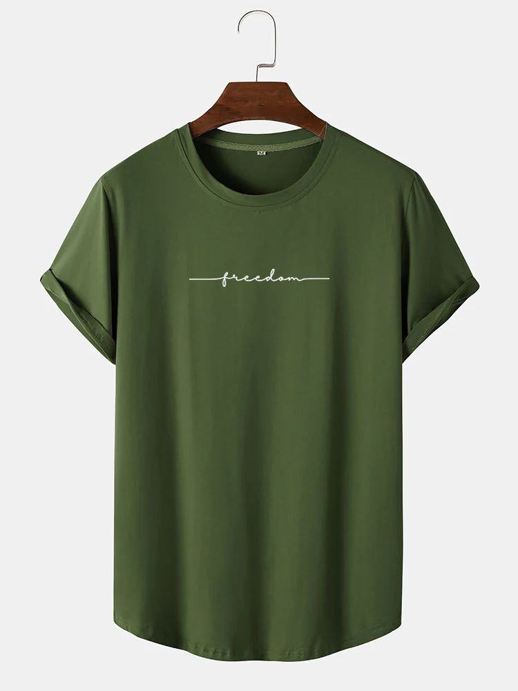 Charakterdruck Bogen Saum T-Shirt - Image 3