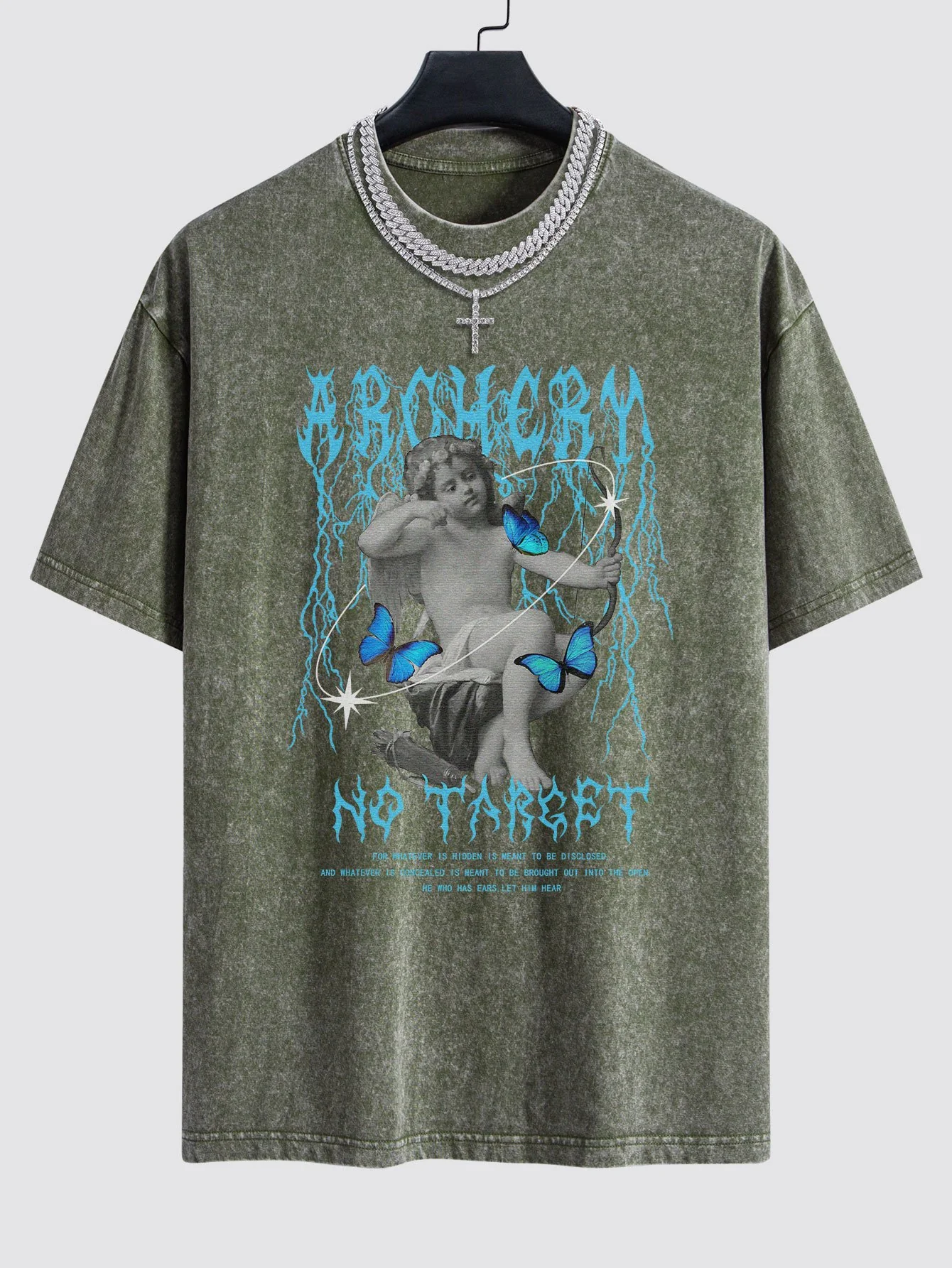 Charakter Slogan Druck Gewaschen Drop Shoulder Oversize T-Shirt - Image 3