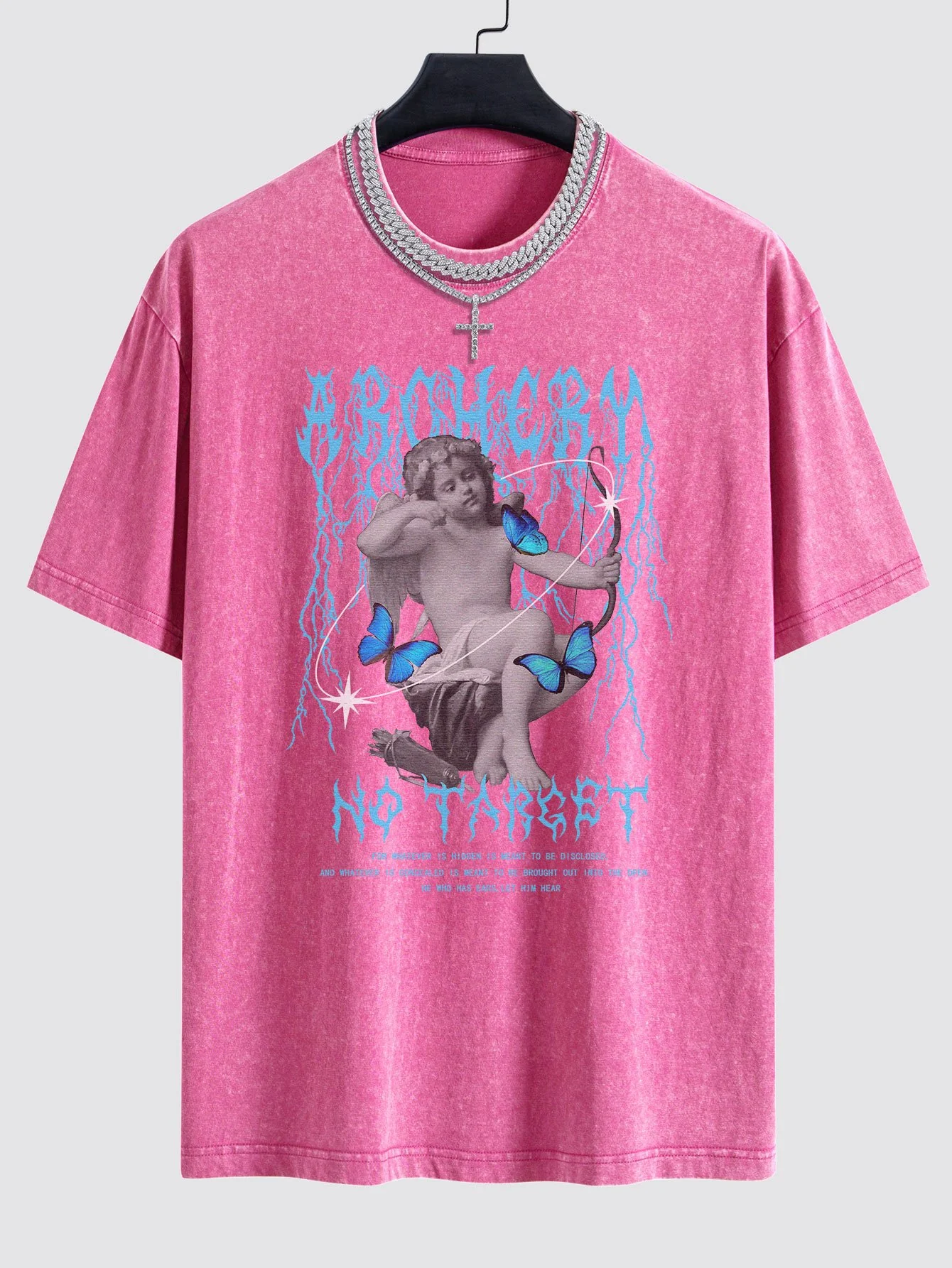 Charakter Slogan Druck Gewaschen Drop Shoulder Oversize T-Shirt - Image 7