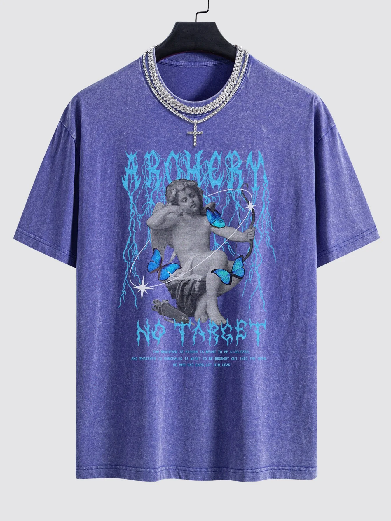 Charakter Slogan Druck Gewaschen Drop Shoulder Oversize T-Shirt - Image 8