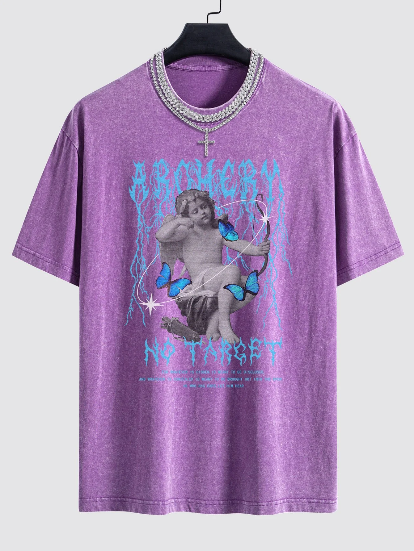 Charakter Slogan Druck Gewaschen Drop Shoulder Oversize T-Shirt - Image 9