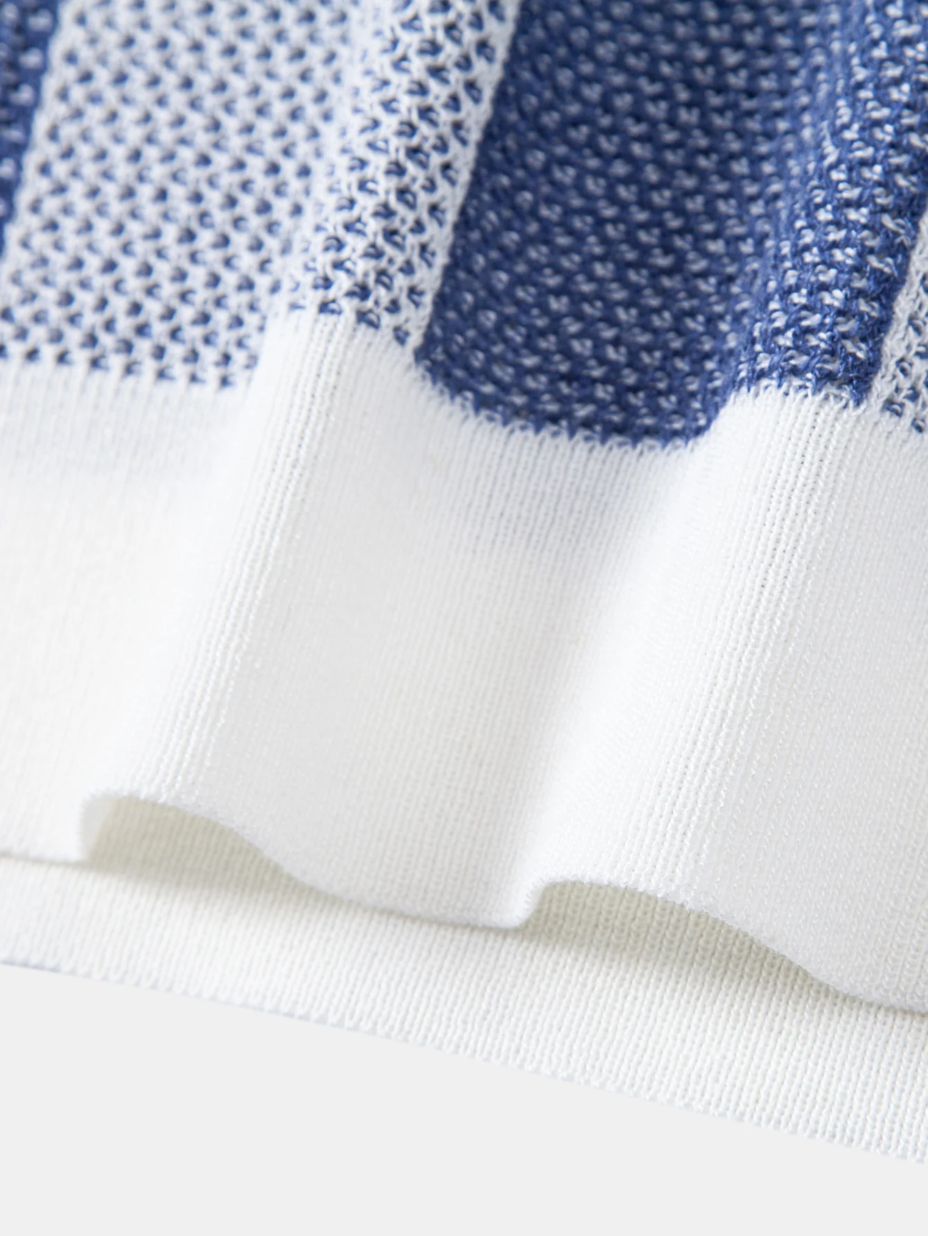 Checkerboard Crocheted Zipper Knit Polo - Image 12