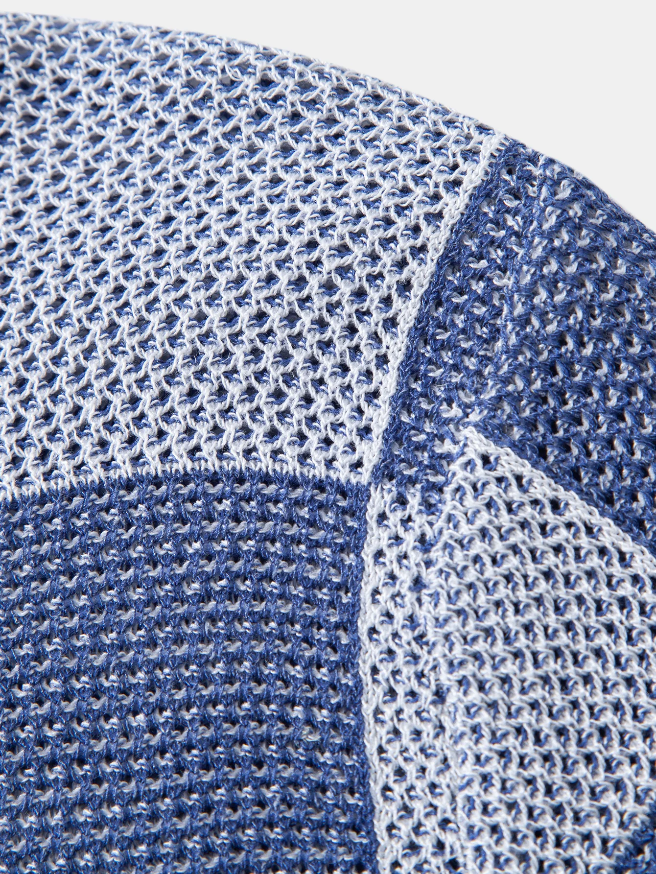 Checkerboard Crocheted Zipper Knit Polo - Image 13