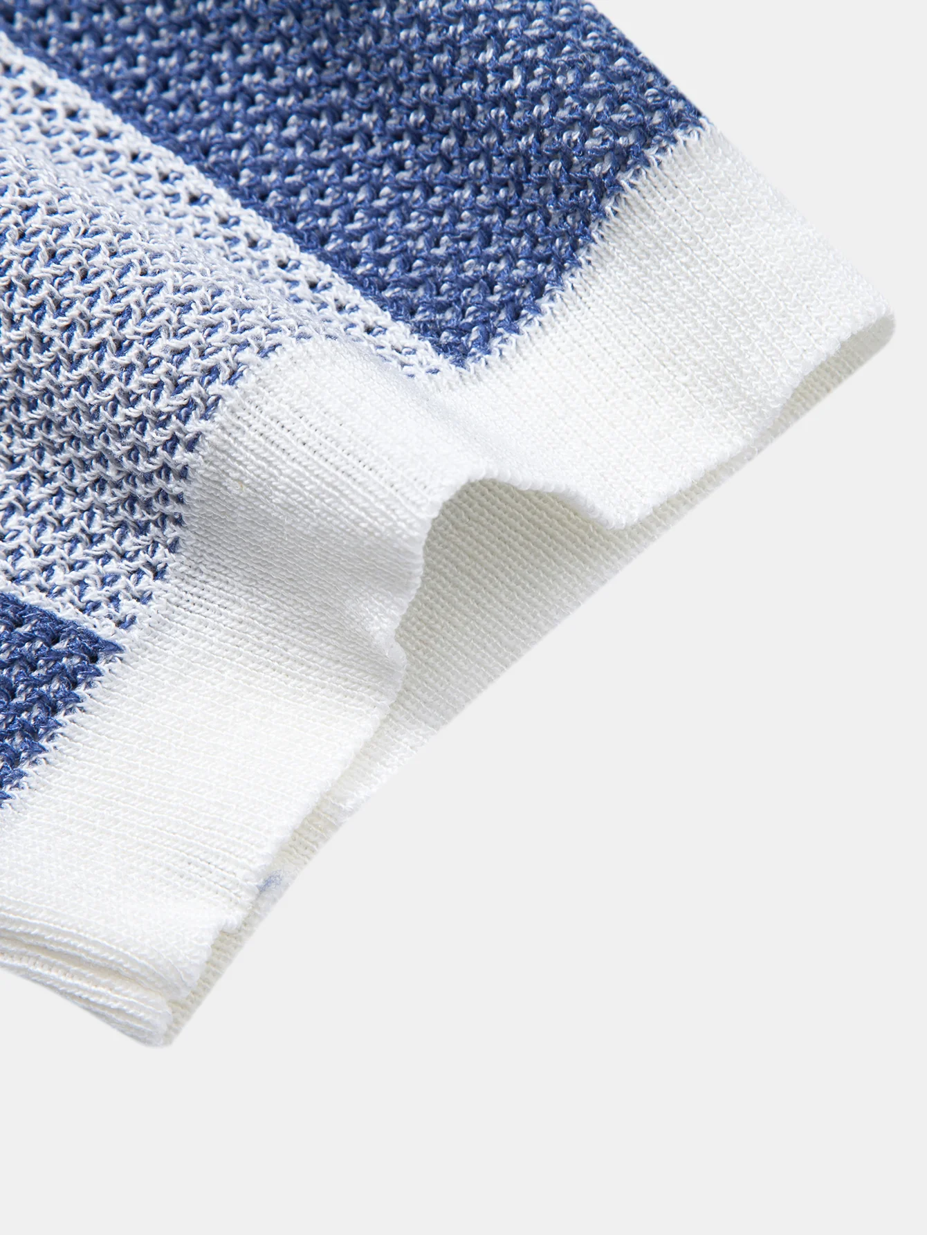 Checkerboard Crocheted Zipper Knit Polo - Image 14