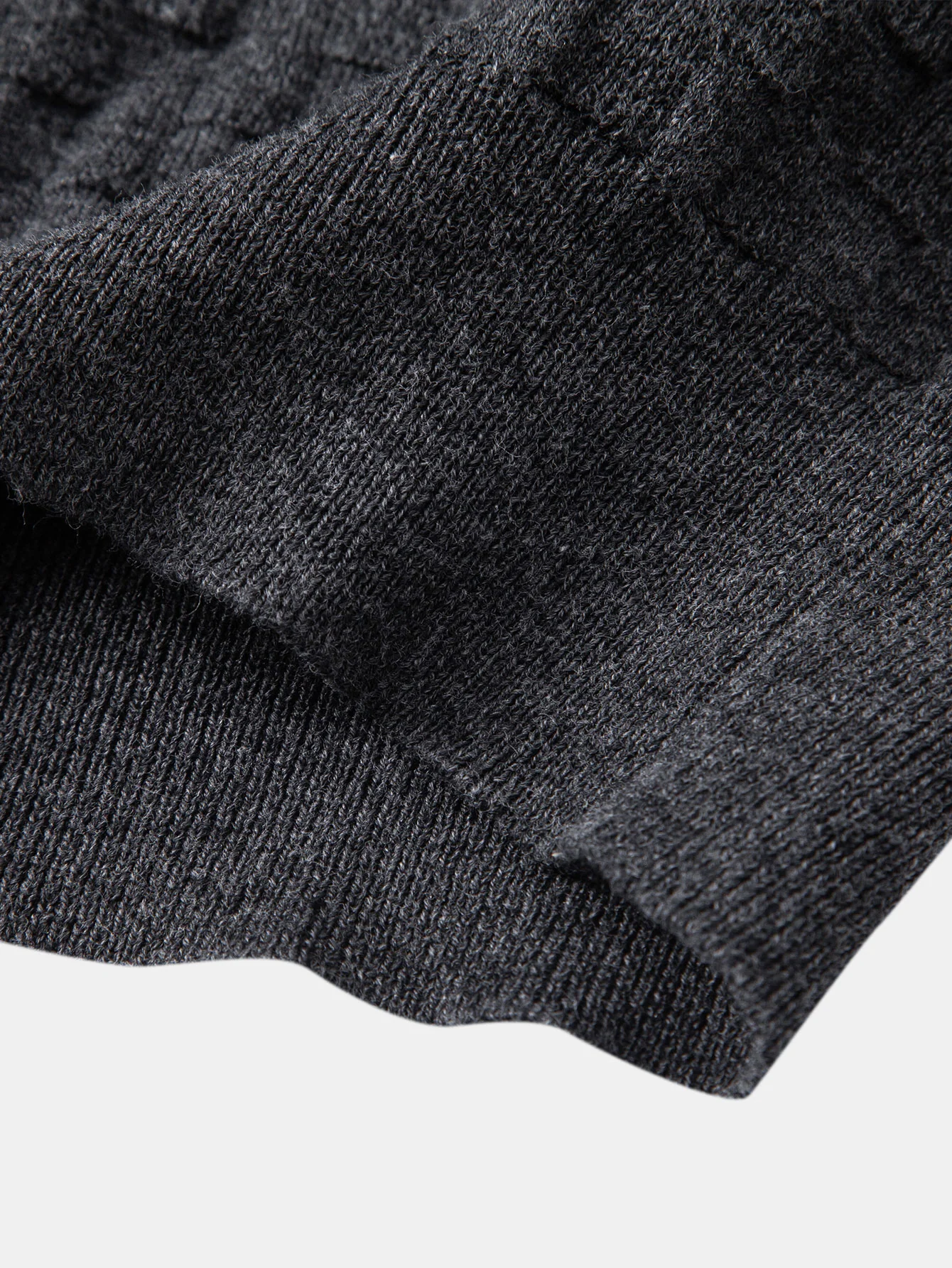 Schachbrett Henley Kragen Pullover Gestricktes T-Shirt - Image 8