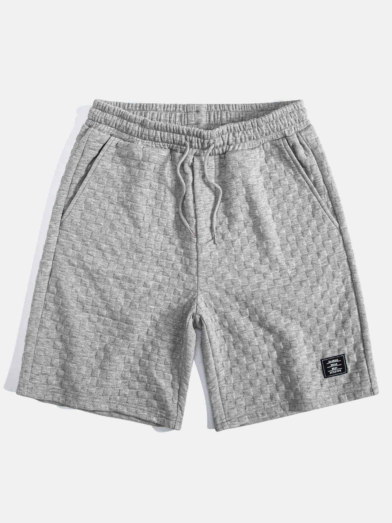 Schachbrett-Jacquard Kapuzen-T-Shirt mit Bogen-Saum & Schachbrett-Jacquard Shorts - Image 14