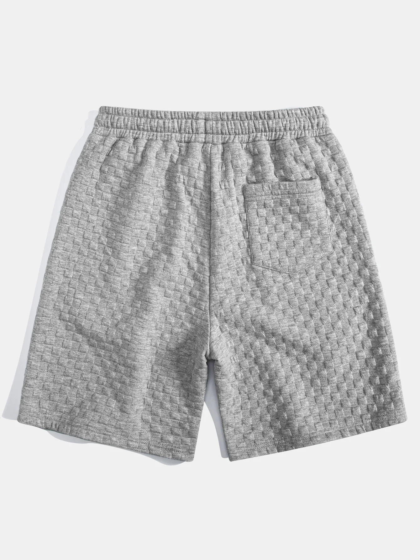 Schachbrett-Jacquard Kapuzen-T-Shirt mit Bogen-Saum & Schachbrett-Jacquard Shorts - Image 15
